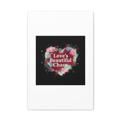 Love's Beautiful Chaos Canvas Print | Soft Grunge Hearts, Distressed Heart Art