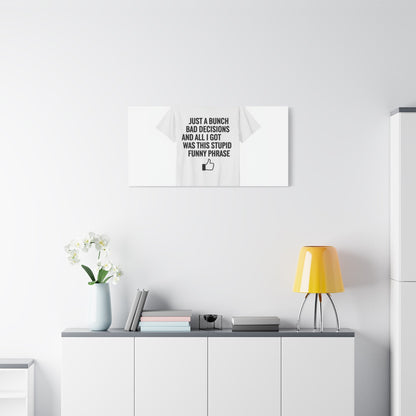 self-deprecating quote Canvas | sarcastic introvert wall art, anxiety humor