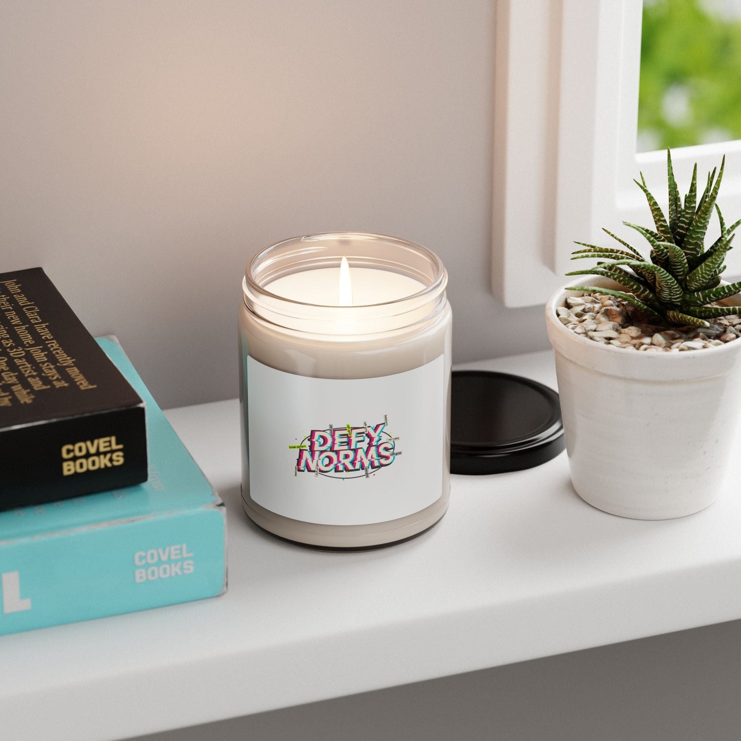 Defy Norms Candle | Scented Soy Candle, Anti-Aesthetic Glitch Typography