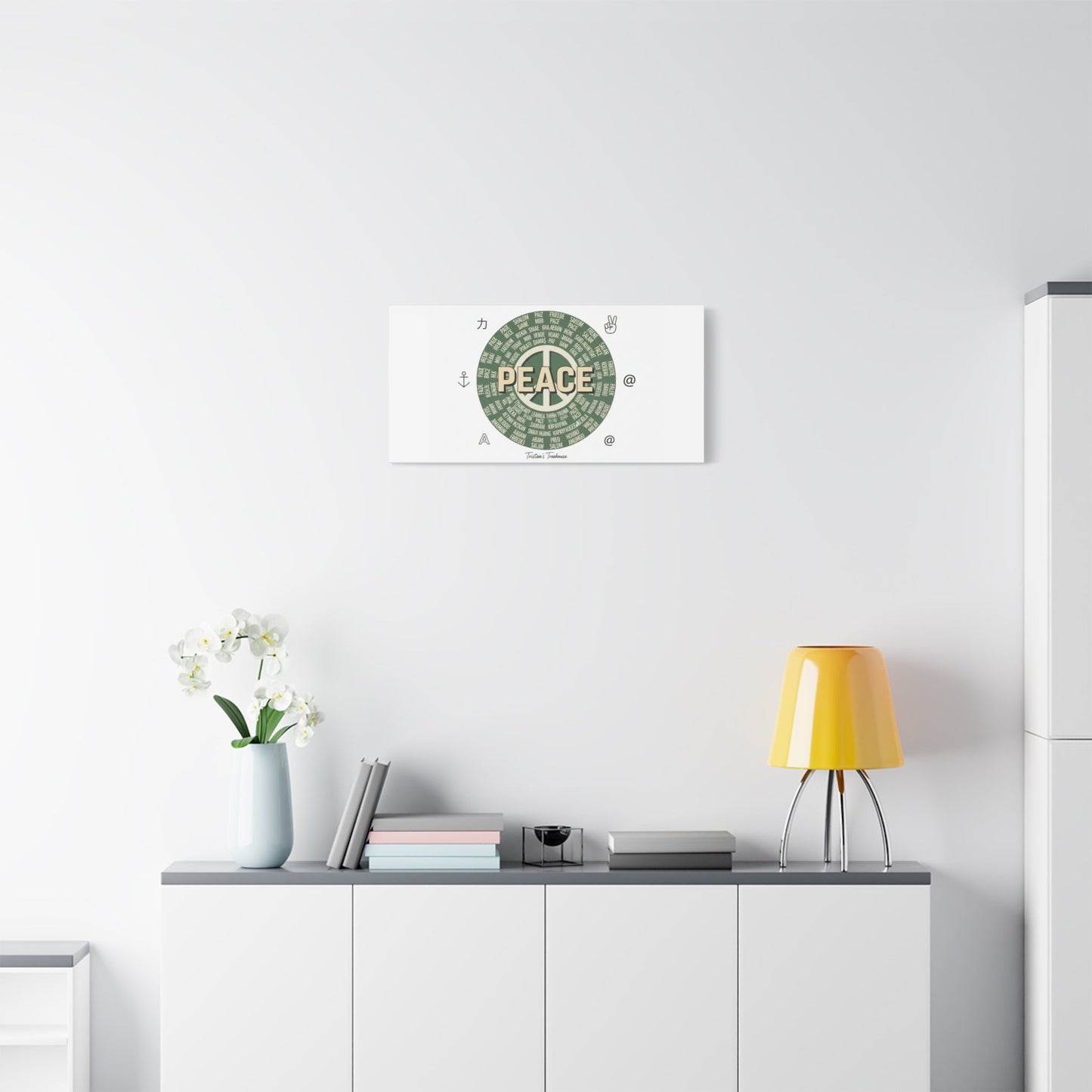 Peace doodle canvas | hand drawn sketch aesthetic, handwritten message
