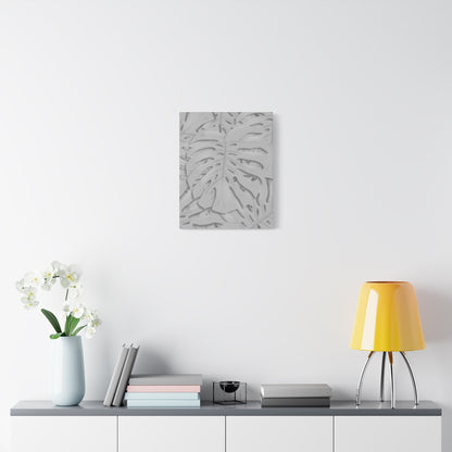 Soft Grey Monstera Canvas Print – Botanical Wall Art