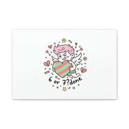 Weird Cupid heart illustration Canvas | Weird Valentine, quirky chaotic love