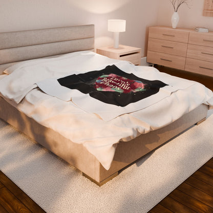 Love's Beautiful Chaos Velveteen Blanket | Soft Grunge Hearts, Distressed Heart Collage