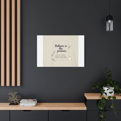 Believe in the Process Canvas | analogue note to self, handwritten reminder décor