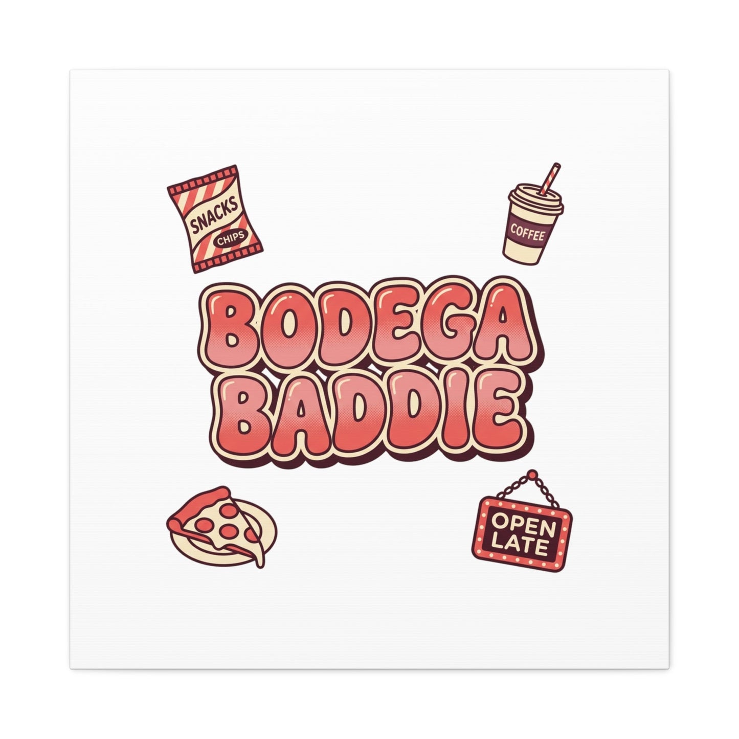 Bodega Baddie Matte Canvas, Stretched | NYC Y2K Corner Store Vibes