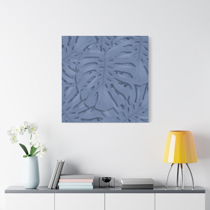 Blue Monstera Canvas Print – Botanical Wall Art