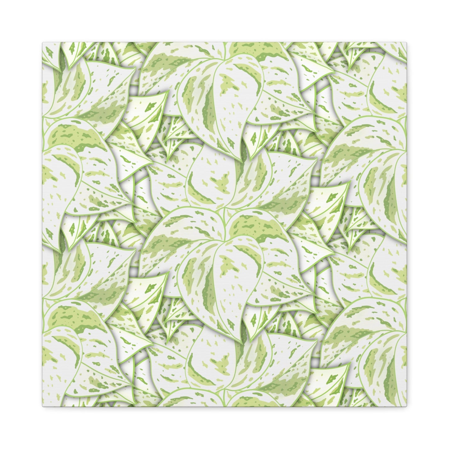 Snow Queen Pothos Pattern Canvas Print – Botanical Wall Art