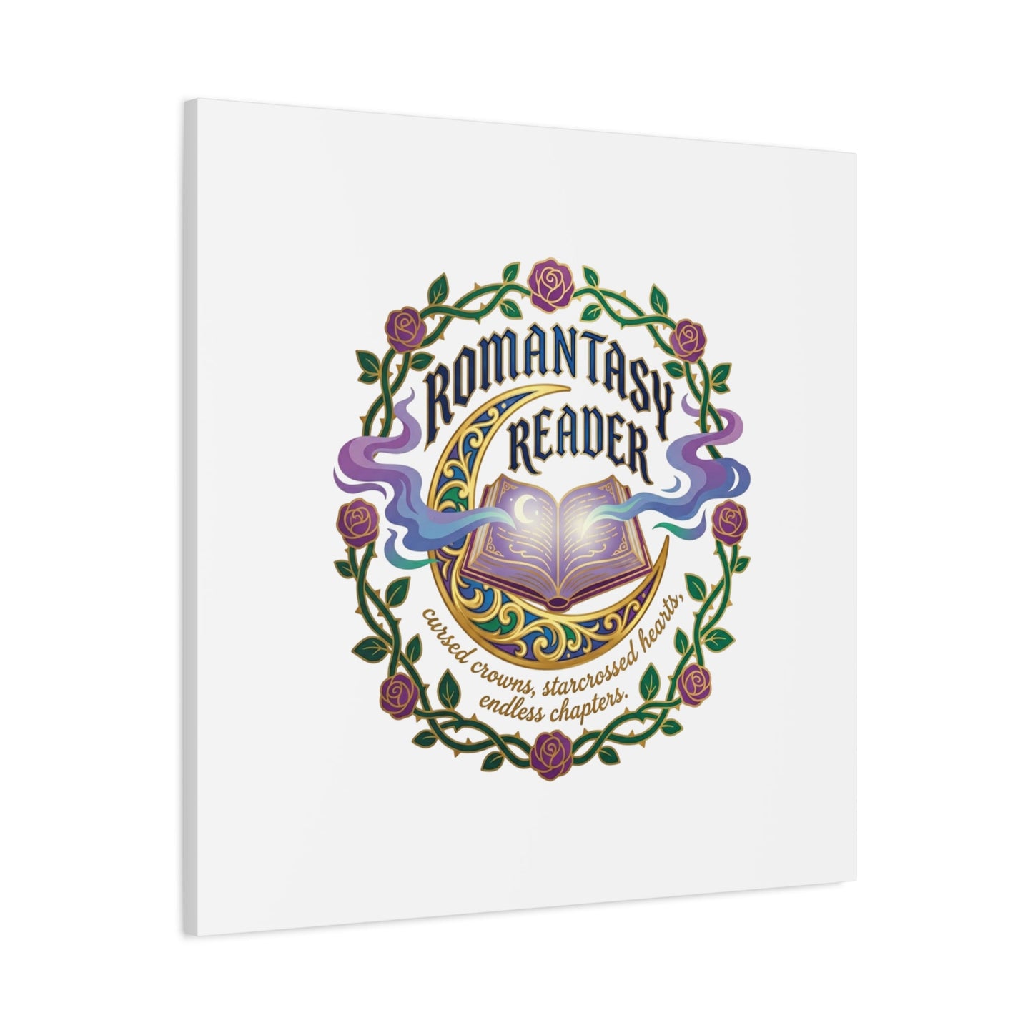 Romantasy Reader Canvas Print | enchanted bookish celestial gothic