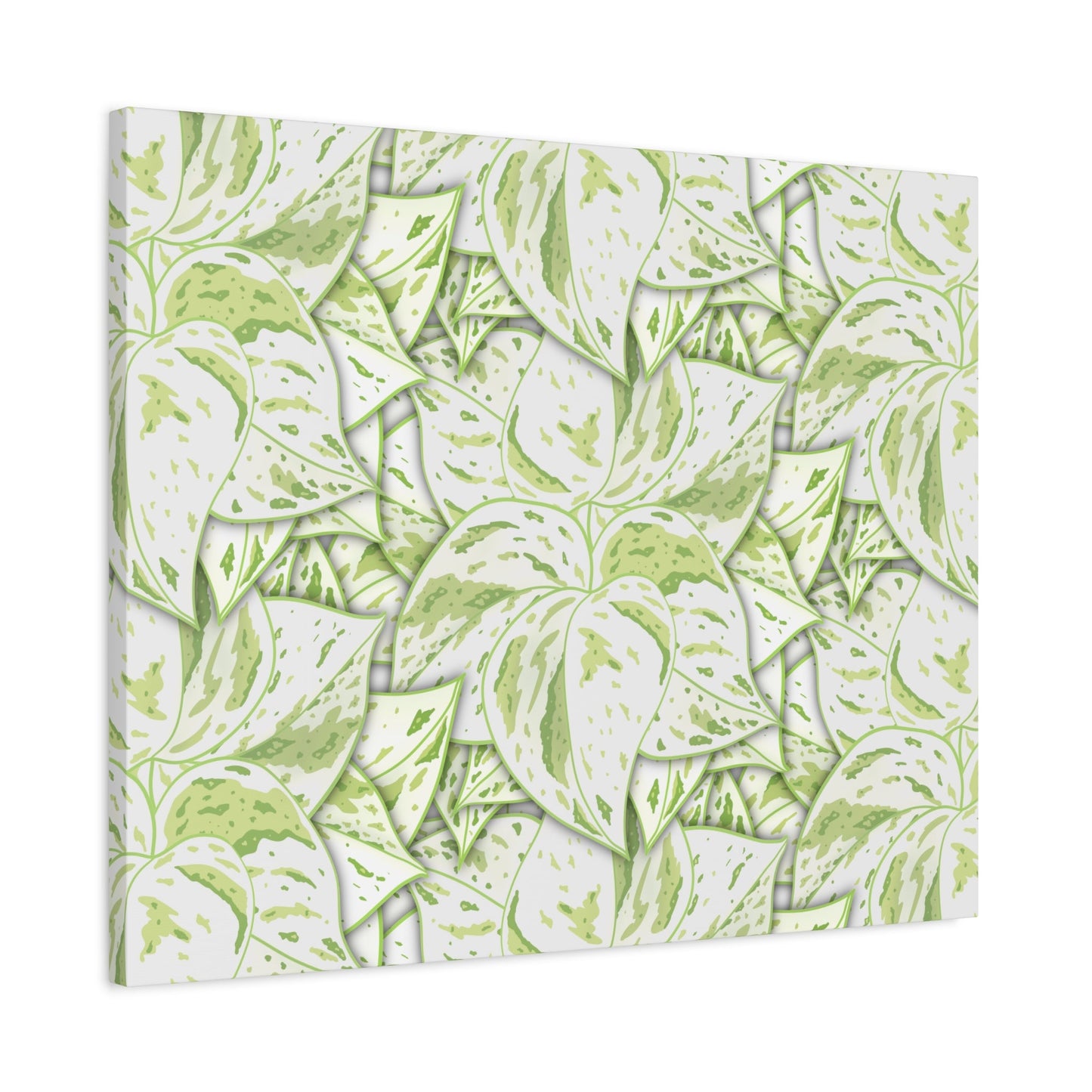 Snow Queen Pothos Pattern Canvas Print – Botanical Wall Art