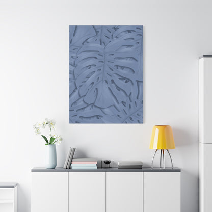 Blue Monstera Canvas Print – Botanical Wall Art