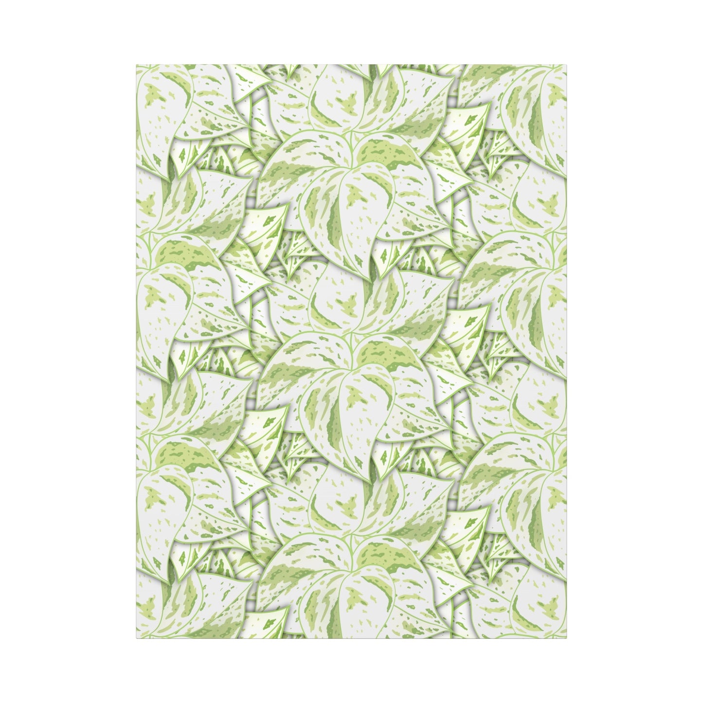 Snow Queen Pothos Pattern Canvas Print – Botanical Wall Art