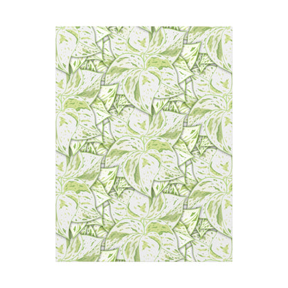 Snow Queen Pothos Pattern Canvas Print – Botanical Wall Art