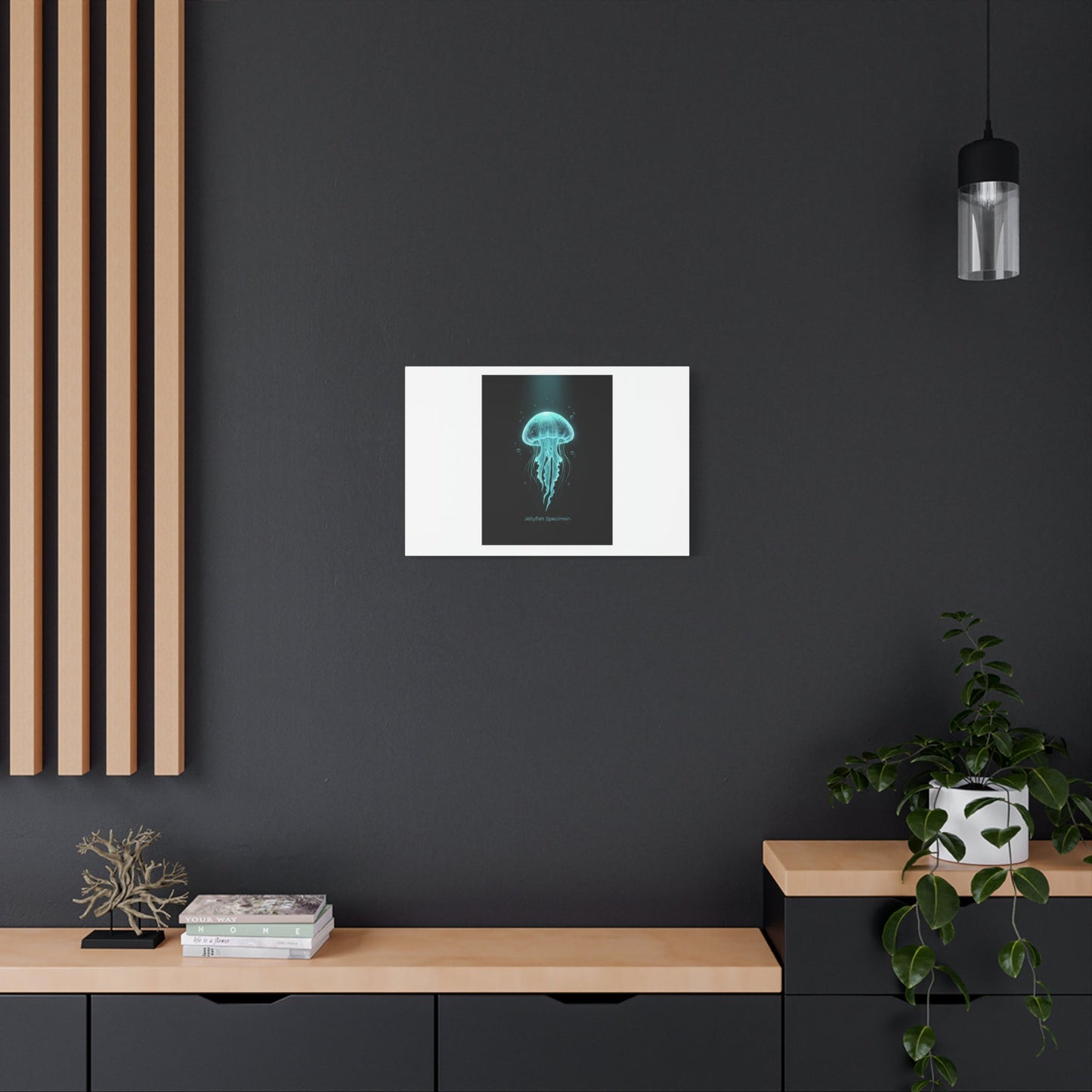 Bioluminescent Jellyfish Art Canvas | Deep Sea Aesthetic, Neon Glow