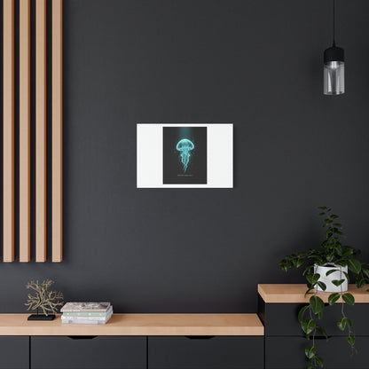 Bioluminescent Jellyfish Art Canvas | Deep Sea Aesthetic, Neon Glow
