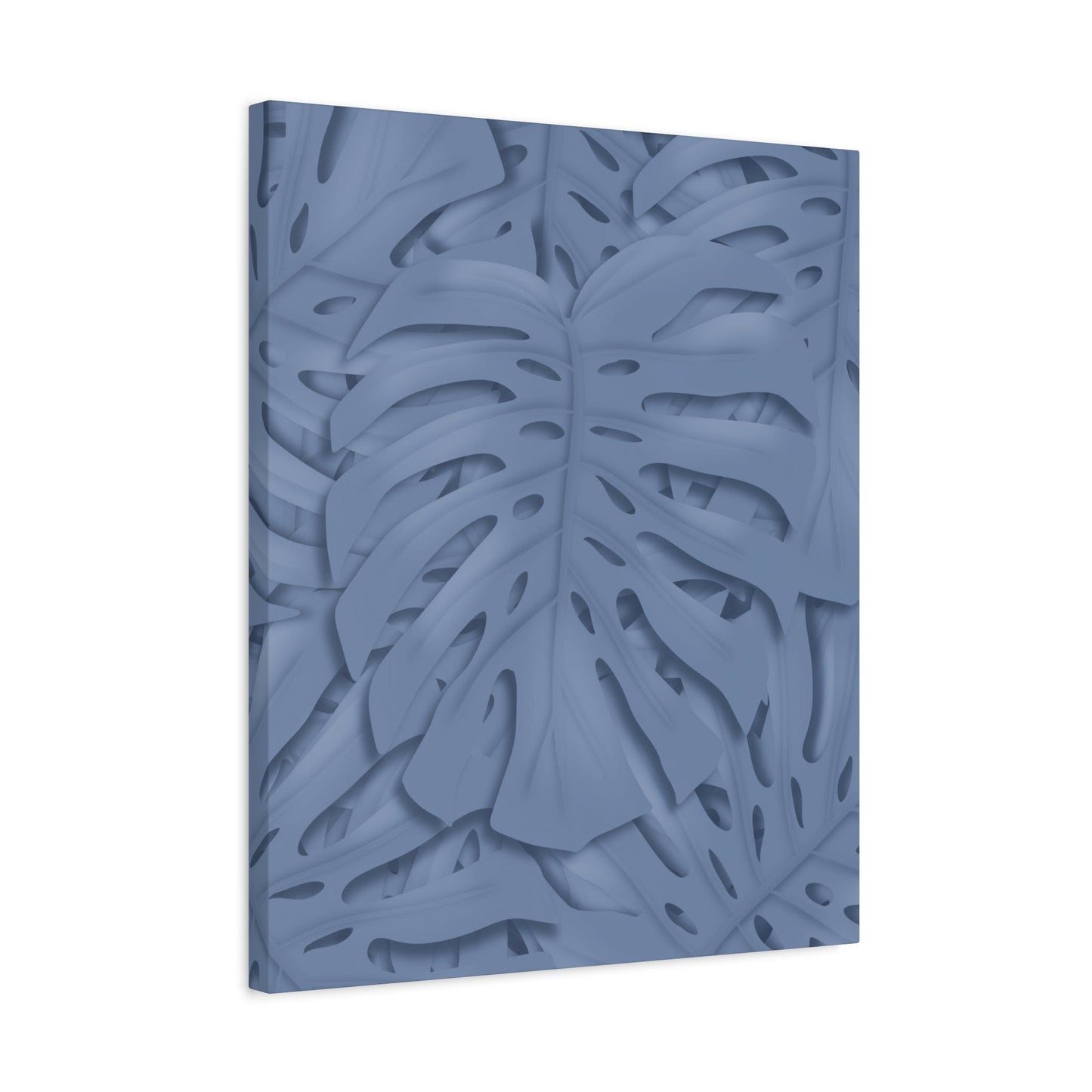 Blue Monstera Canvas Print – Botanical Wall Art