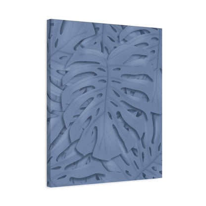 Blue Monstera Canvas Print – Botanical Wall Art
