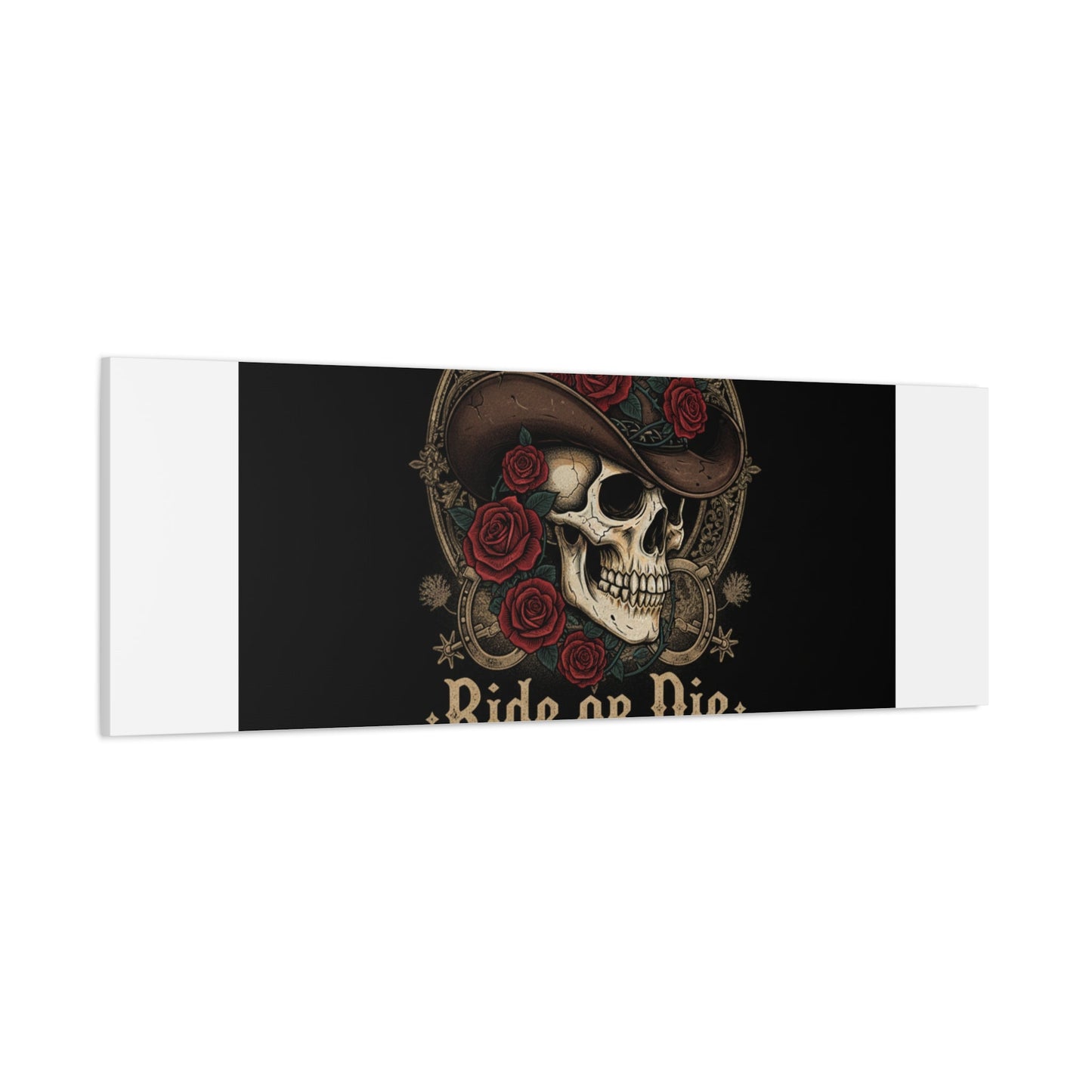 Ride or Die Skull Canvas | Western Skull Art, Gothic Americana