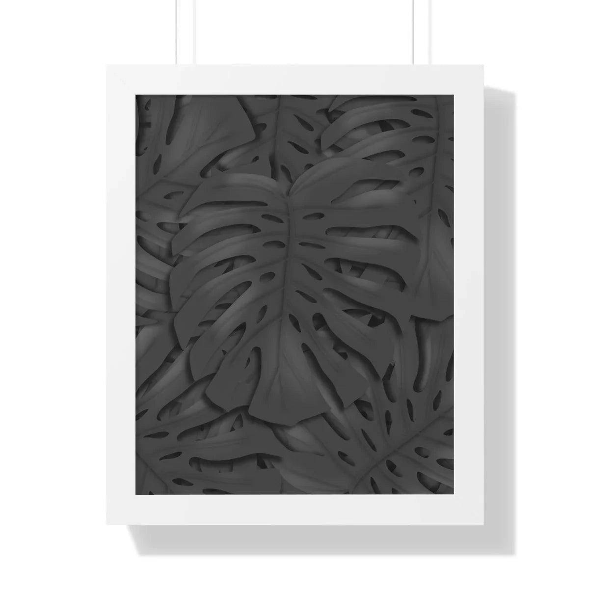 Charcoal Monstera Framed Print – Botanical Wall Art