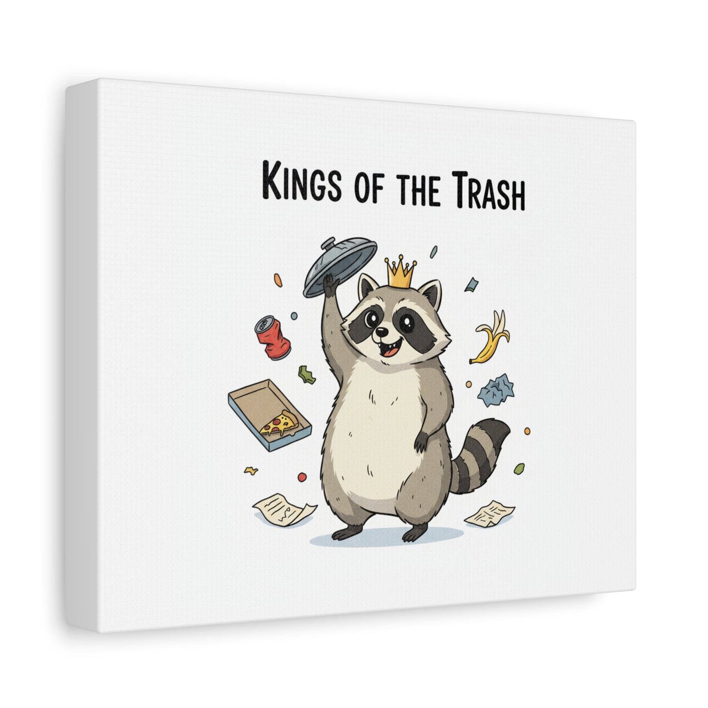 Kings of the Trash Canvas, Raccoon Doodle | Trash Panda, Goofy Critter Art