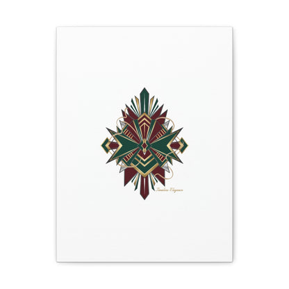 Art Deco geometric brass print Canvas | Neo-Deco chrome & gold fan motif