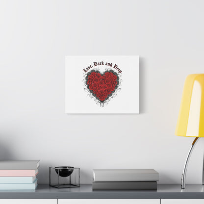 Love Dark and Deep Heart Canvas, Nu Romantic Gothic Romance, 80s Nostalgia