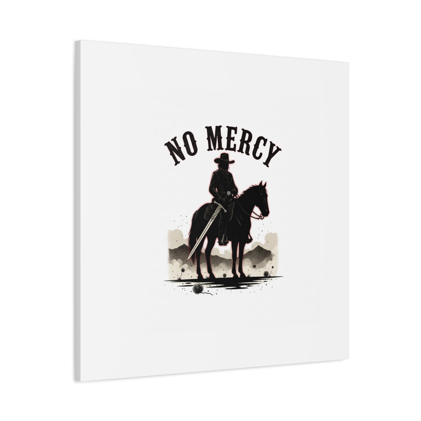 No Mercy Cowboy Skull Canvas | western skull art, gothic Americana