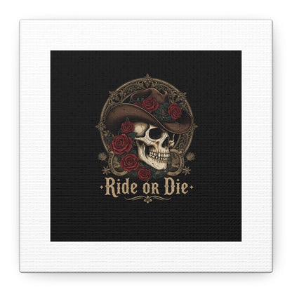 Ride or Die Skull Canvas | Western Skull Art, Gothic Americana