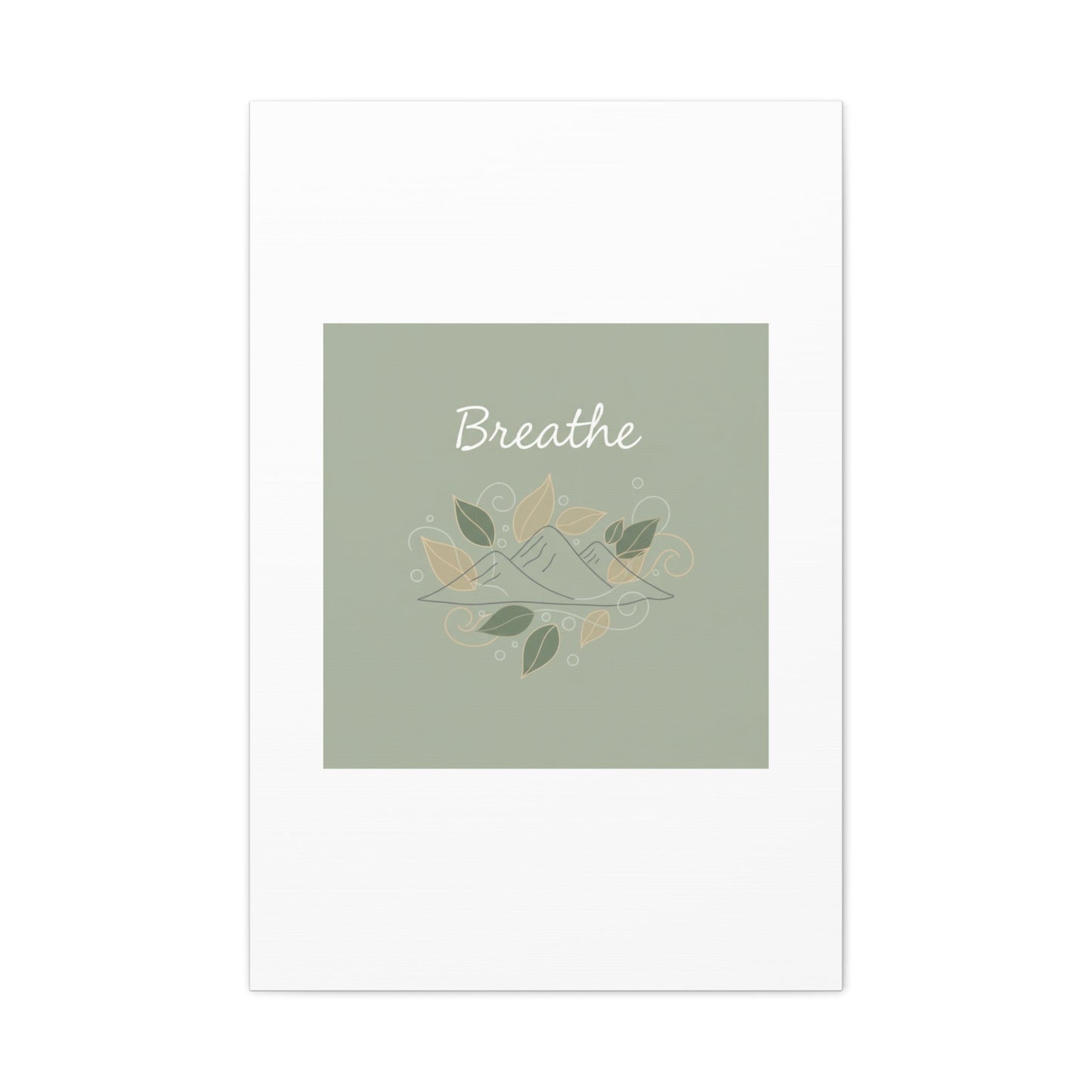 Breathe Mountain Line Canvas | Nature Symbols, Minimal Forest Wall Art