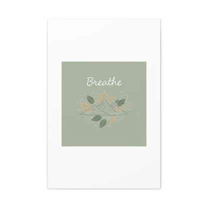 Breathe Mountain Line Canvas | Nature Symbols, Minimal Forest Wall Art