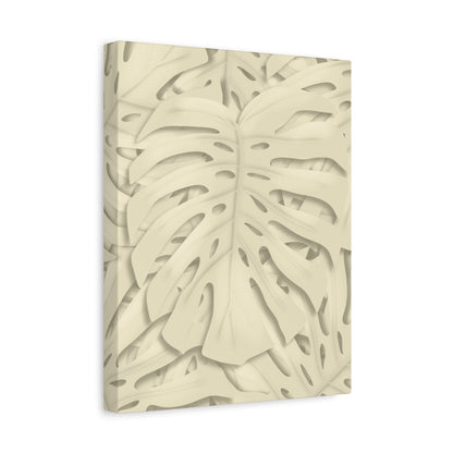 Beige Monstera Canvas Print – Botanical Wall Art