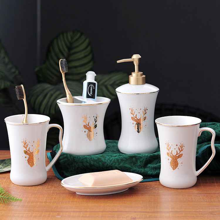 Ceramic bathroom set simple ceramic wash four-piece set