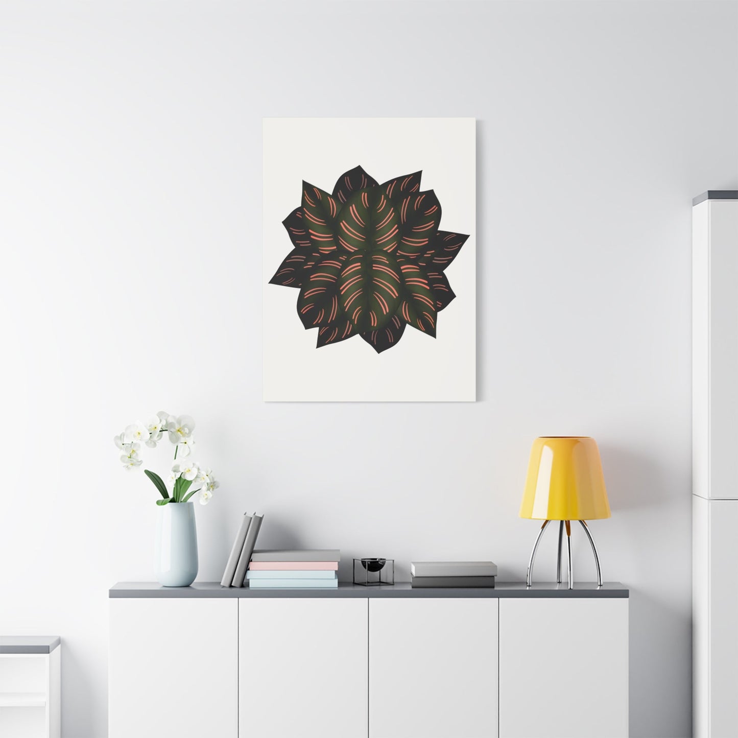 Calathea Pinstripe Canvas Print – Botanical Wall Art