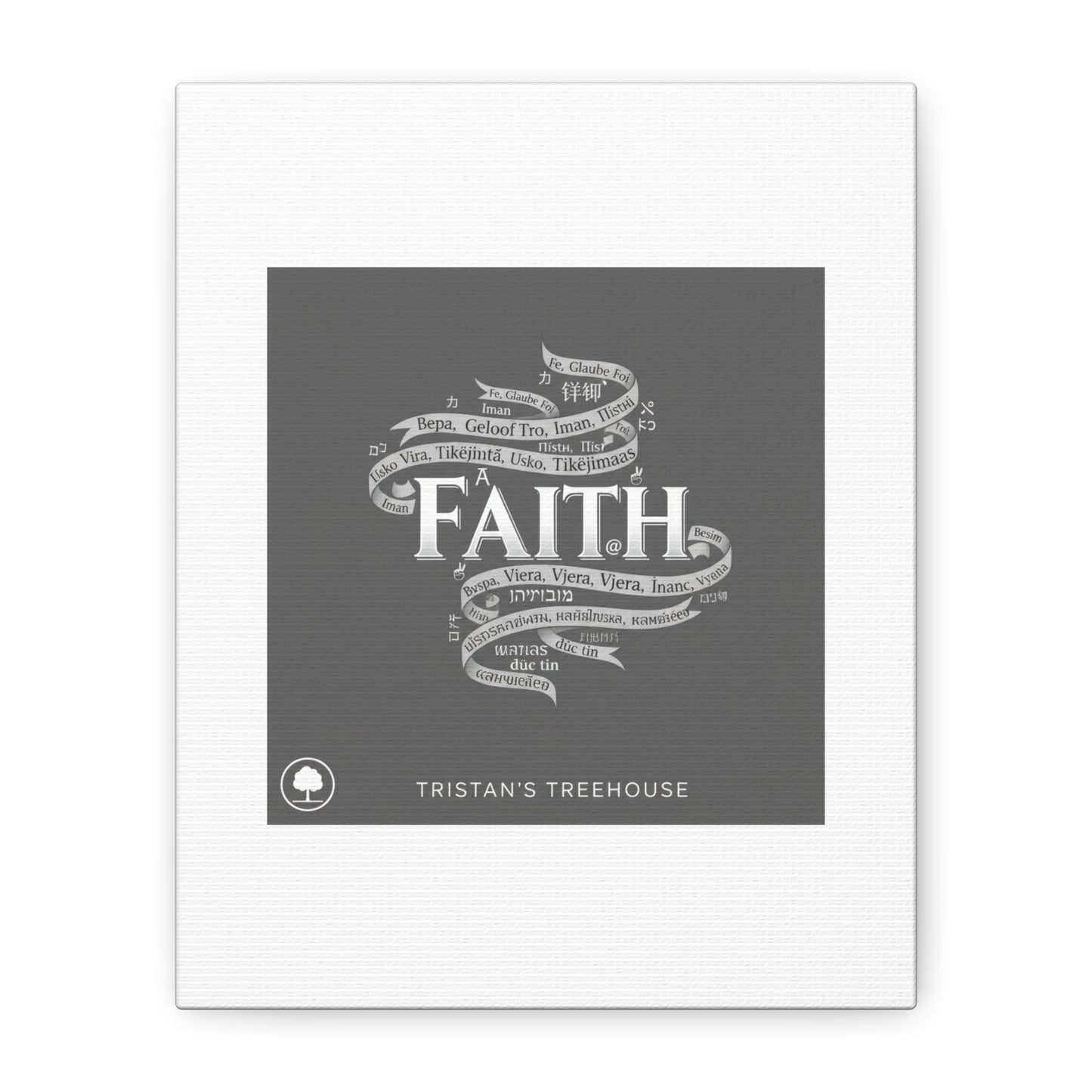 handwritten faith ribbon Canvas | sketch aesthetic, doodle design