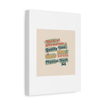 Love Languages List Matte Canvas Wall Art | love language meme, relationship humor