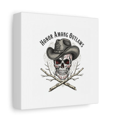 Honor Among Outlaws Canvas | Western Skull Art, Gothic Americana Desert Noir