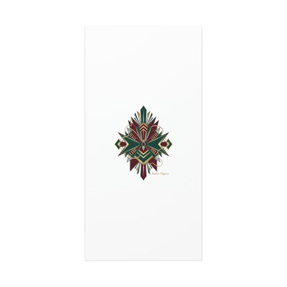 Art Deco geometric brass print Canvas | Neo-Deco chrome & gold fan motif