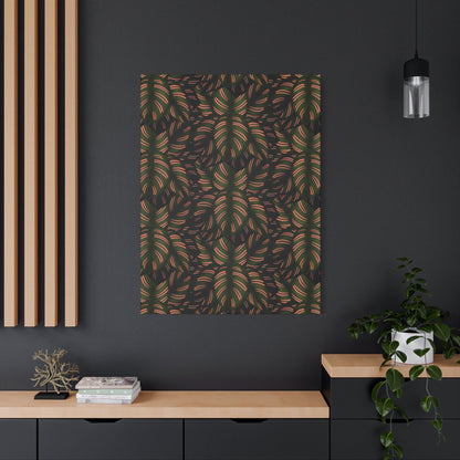 Calathea Pinstripe Pattern Canvas Print – Botanical Wall Art