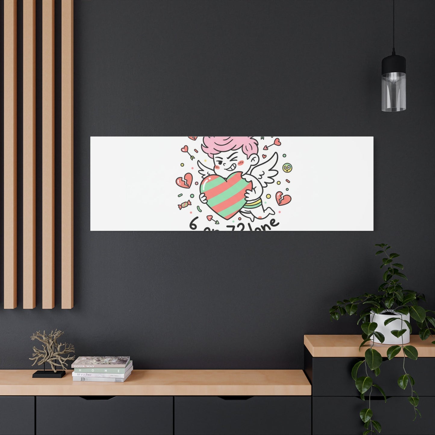 Weird Cupid heart illustration Canvas | Weird Valentine, quirky chaotic love