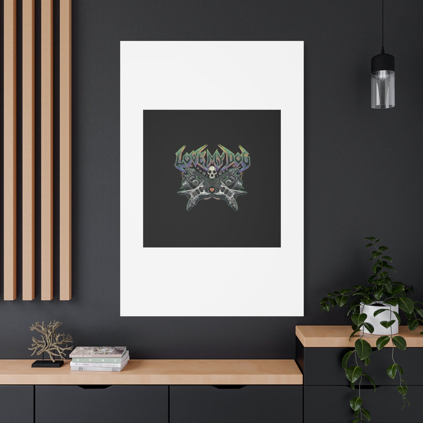 Love My Dog metal font Canvas | gothic wellness quote, edgy self-care merch