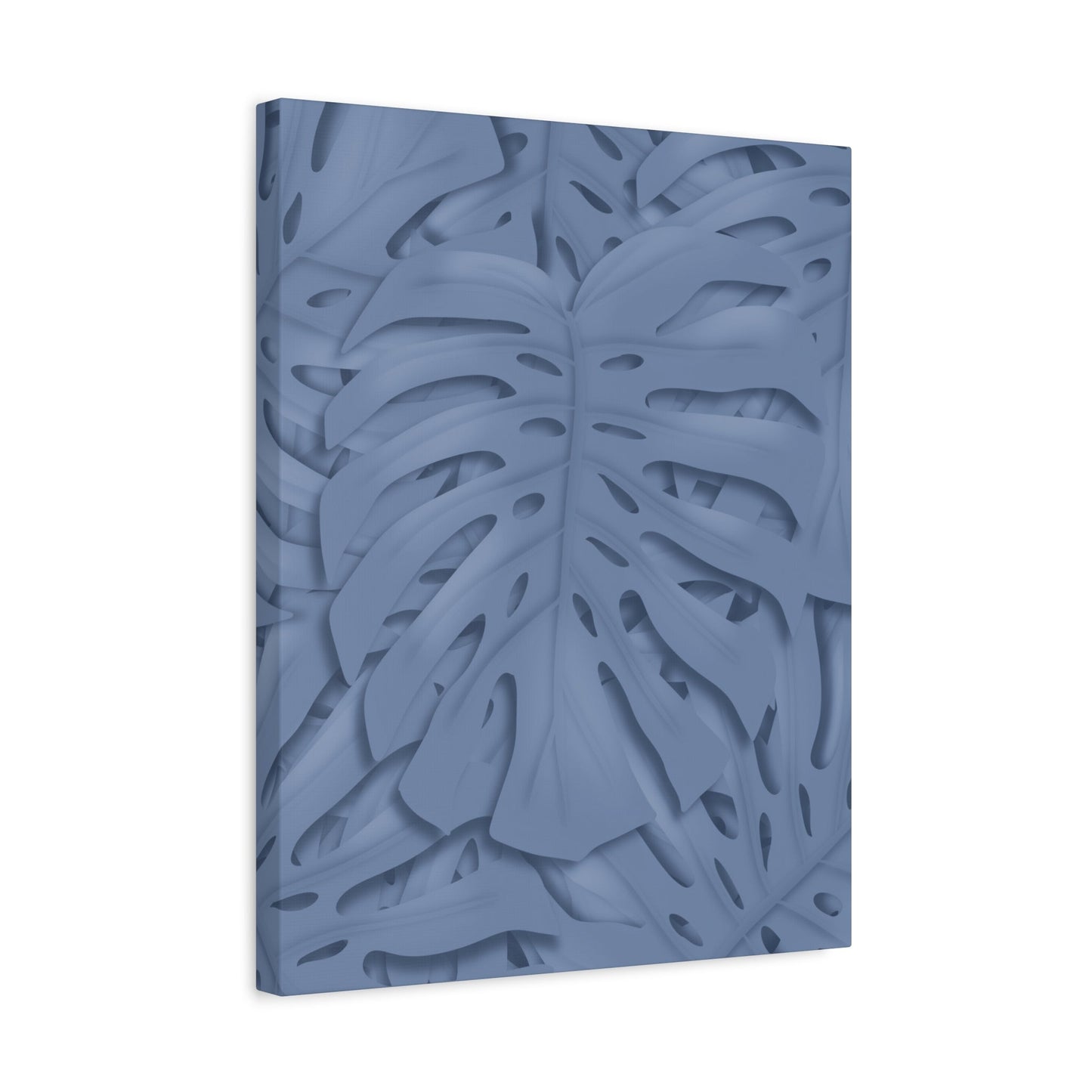 Blue Monstera Canvas Print – Botanical Wall Art