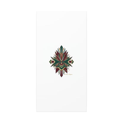 Art Deco geometric brass print Canvas | Neo-Deco chrome & gold fan motif
