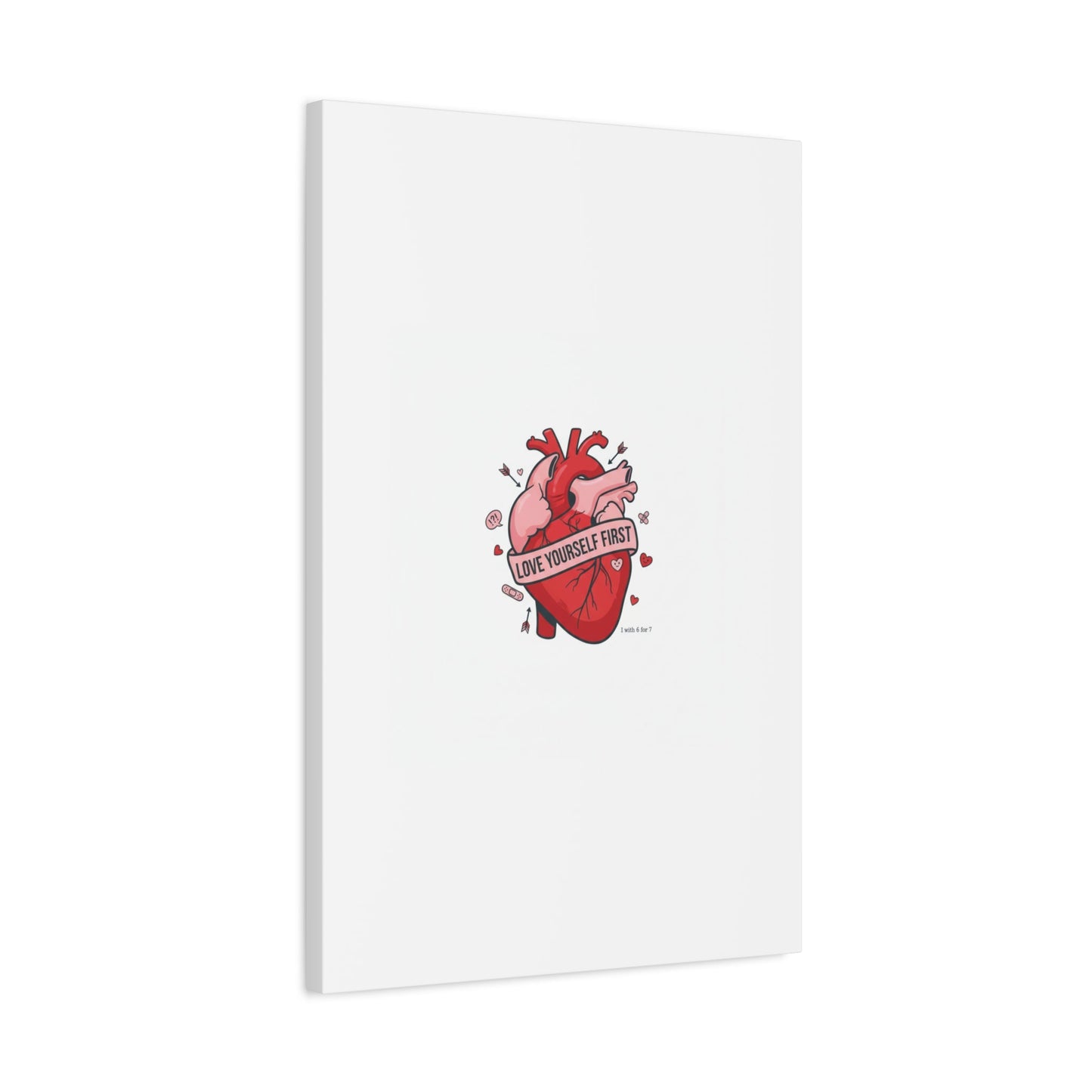 Love Yourself First Canvas, Hearts-with-a-Twist, Anti-Valentine Art