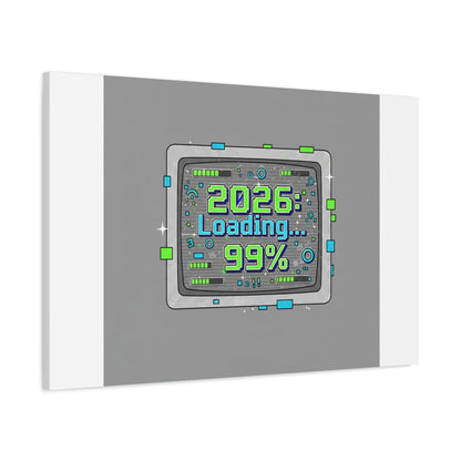 2026 Loading 99% Canvas | NYE countdown, retro system interface
