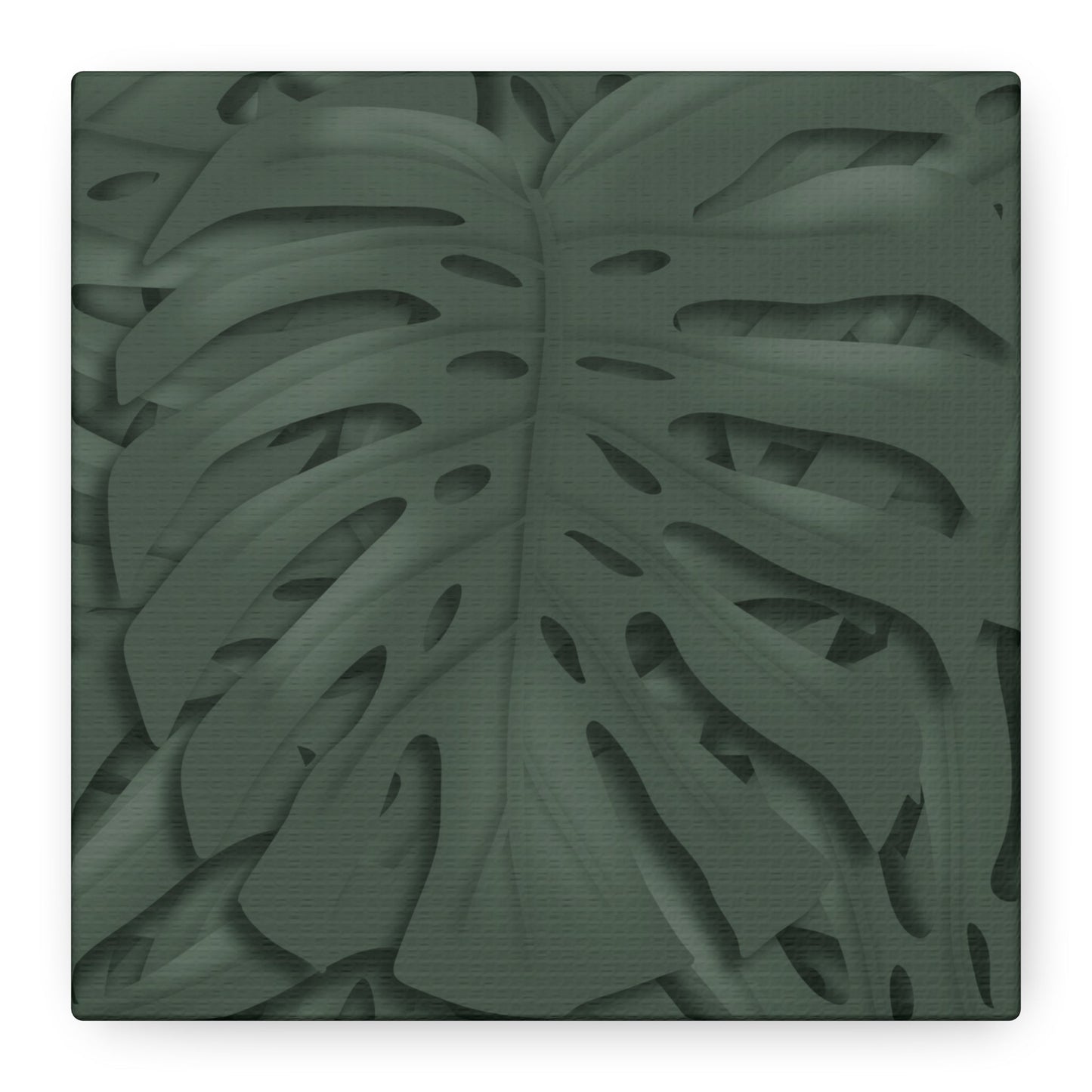 Deep Green Monstera Canvas Print – Botanical Wall Art