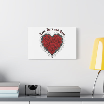 Love Dark and Deep Heart Canvas, Nu Romantic Gothic Romance, 80s Nostalgia