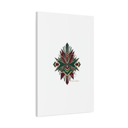 Art Deco geometric brass print Canvas | Neo-Deco chrome & gold fan motif