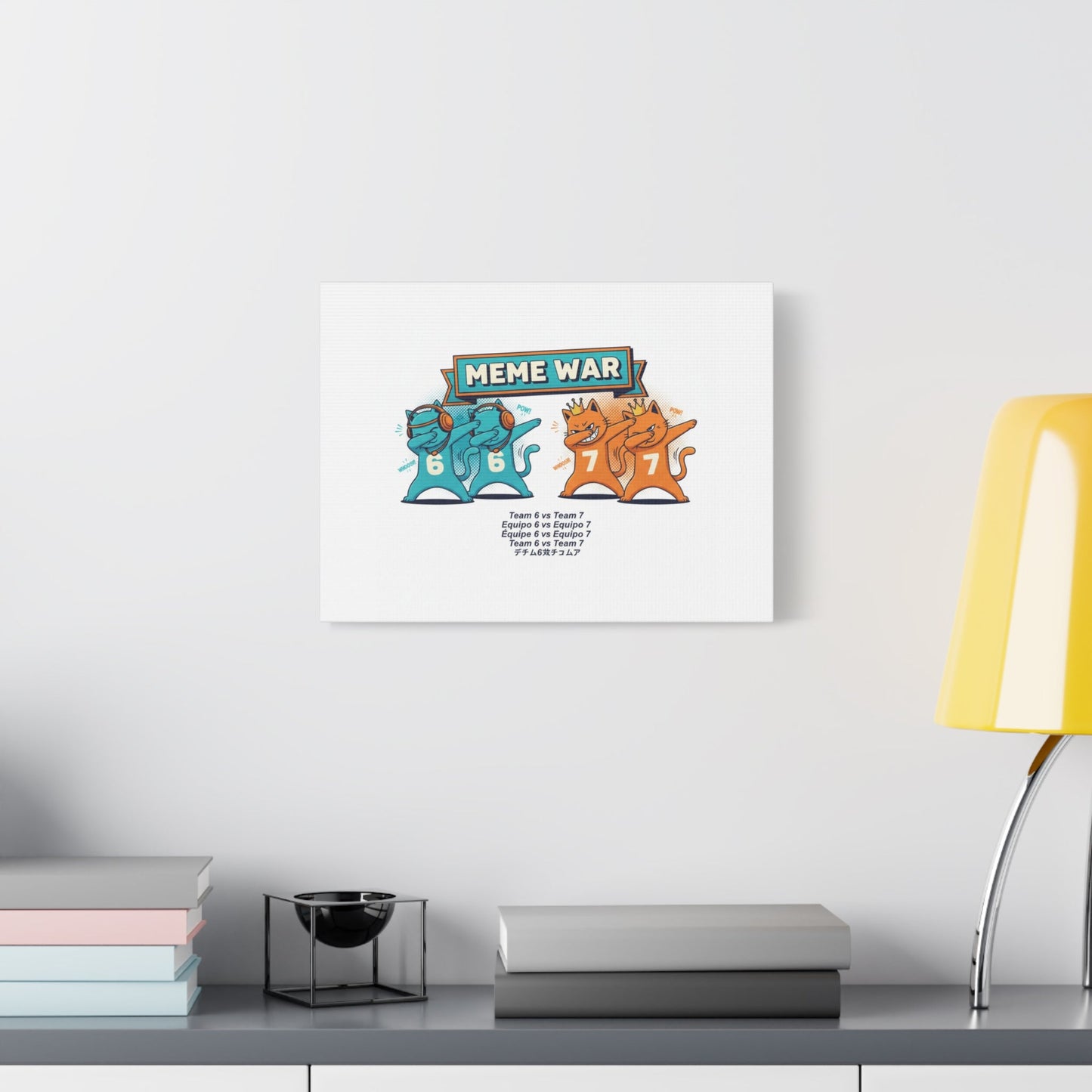 Meme War: Six vs. Seven Canvas Wall Art