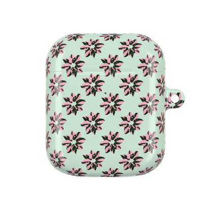 Pink Princess Philodendron Pattern AirPod Case