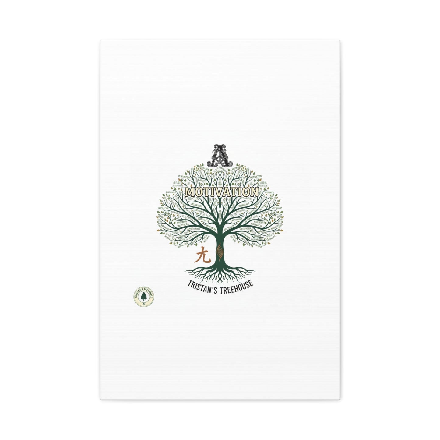 Handwritten Doodle Tree Canvas | Matte Stretched Wall Art