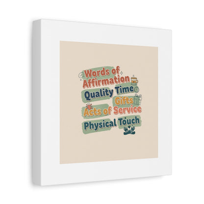 Love Languages List Matte Canvas Wall Art | love language meme, relationship humor